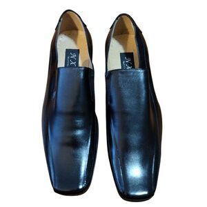 Mens Comfort Slip-On Black Dress Shoes NXT Italy Collection Upper Leather Sz 8.5
